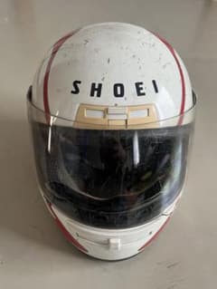 SHOEI フルフェイスヘルメット ホワイト/レッド　ヴィンテージ　昭和レトロ SHOEI フルフェイスヘルメット ホワイト/レッド ヴィンテージ 昭和