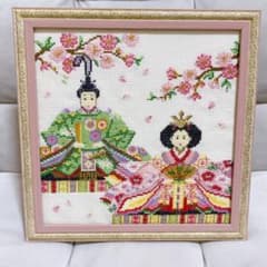 ホビーラホビーレ 桃の花とお雛様 クロスステッチ 完成品 - メルカリ