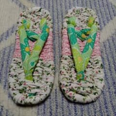 ハンドメイド　布ぞうり 布草履　25cm⑥のサムネイル