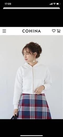 COHINA裏起毛ショート丈パーカーのサムネイル