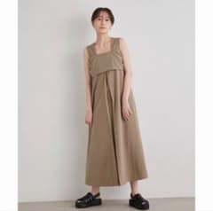 emmi atelier エミ フロントタックワンピース カーキ ほぼ新品 - メルカリ