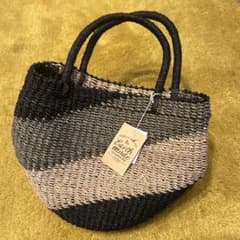 ストライプ編み込みかごバッグのサムネイル
