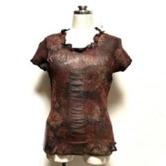 PEPLUMヨシキヒシヌマ 皺パワーネットトップスギャザーフリルシアー素材 PEPLUMヨシキヒシヌマ 皺パワーネットトップスギャザーフリルシアー