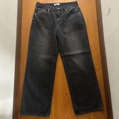 【YOURNUS】Stitched Semi Wide Black Denimのサムネイル