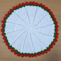 ハンドメイド かぎ針編み ブーケブランケット55センチのサムネイル