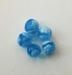 ベネチアンビーズ　8mm ミッレフィオーリ　ブルー5個セットのサムネイル