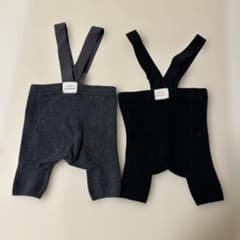 サスペンダー付きリブ編みパンツ 2色セットのサムネイル