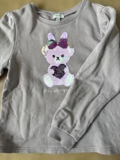 【any fam130】グレー 長袖トレーナー うさぎとくま刺繍のサムネイル