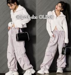 【OLIVE des OLIVE】　パラシュートパンツ ピンク　フリーサイズのサムネイル