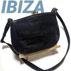 IBIZA イビサ 象の親子 レザー パッチワーク 本革 ショルダーバッグ 