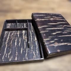 伝統工芸】秋田 角館 樺細工 文箱 硯箱 桜皮細工 書道具入れ - メルカリ