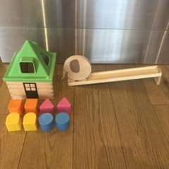 とことこ動物　ぞう　木のおもちゃ　イケア家型知育玩具　２つまとめ売り　おまけ付きのサムネイル