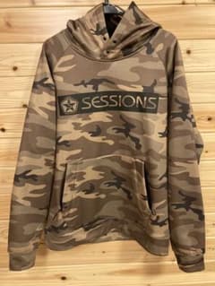 SESSIONS 迷彩柄 撥水パーカー　Lサイズ　メンズ　スノーボードのサムネイル