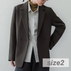 crewre ダブルテーラードジャケット オリーブブラウン サイズ2 24AW 