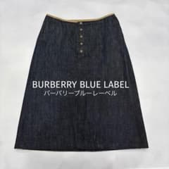 BURBERRY バーバリーブルーレーベル チェックタイトスカートサイズ38 バーバリーブルーレーベル デニムスカート 38 ノバチェック 膝丈