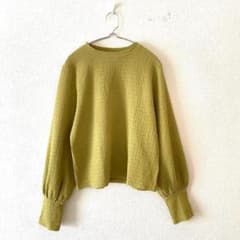 ☆ [Noal] Cut and sewn cuff button crew neck long sleeve simple L equivalent