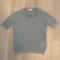 RED VALENTINOベージュ ラメ 半袖 ニット フリル袖 RED VALENTINO 半袖ニット フリルネック ライトブルー XS綿100 - メルカリ