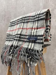 【美品】バーバリーロンドン マフラー ラムウール100% 英国製のサムネイル