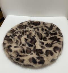 キッズ　ファー ベレー帽 ヒョウ柄のサムネイル