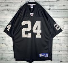 リーボック NFL 全刺繍 レイダース アメフトゲームシャツ XL