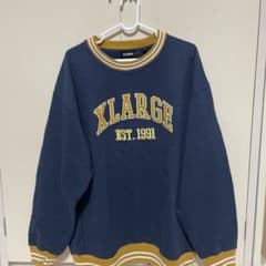 XLARGE RIB LINE CREWNECK SWEAT ネイビー Lのサムネイル