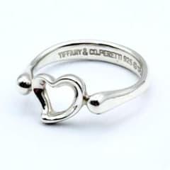 TIFFANY オープンハート リング シルバー Ag925 10号 - メルカリ