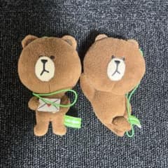 LINE FRIENDS BROWN ぬいぐるみ ストラップ 2個セットのサムネイル