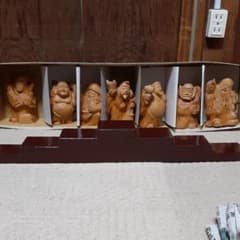 福神扇形額(木彫りの面、恵比須大黒天の2面)|mercariメルカリ官方指定