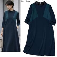 未使用 MAX&Co. MaxMara ポルカドット切替シャツワンピース 現行 極美品】マックスマーラ Max&co 2way レザー 切り替えワンピース