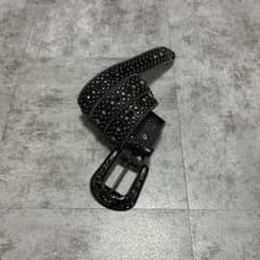Opium -Black lame studs leather belt Y2Kのサムネイル