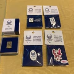 도쿄 2020 올림픽·패럴림픽·마스코트 캐릭터 핀 배지 5점