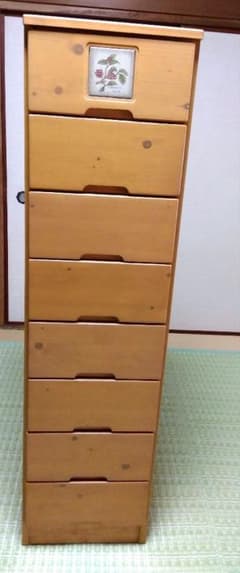天然木 8段チェスト 幅39cm スリムチェスト - メルカリ