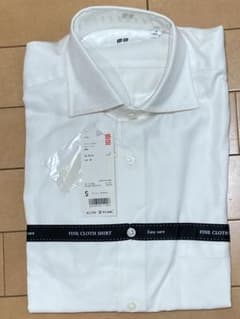 【未使用】UNIQLO ファインクロスドビーシャツ ホワイト Sのサムネイル