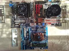 ジャンク マザーボード 3枚セット CPU/メモリ/クーラー/バックパネル付