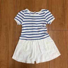 PETIT BATEAU ボーダー 半袖ワンピース 24m 86cmのサムネイル