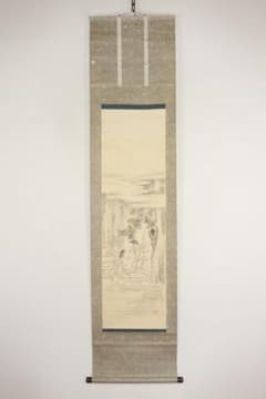No6162掛軸 作者不詳 在印 造酒之図 紙本 合箱 日本画 古美術 送料無料