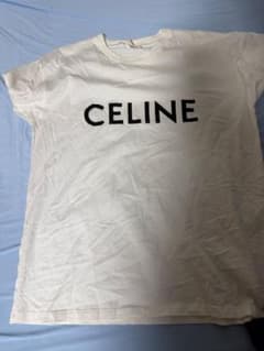 CELINE ロゴプリント Tシャツ ホワイト XS ルーズフィット エディ期