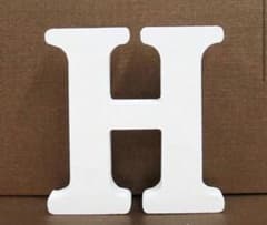 ホワイト 木製 アルファベット Hのサムネイル