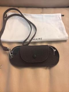【美品】LEMAIRE レザーメガネケース ショルダー付 ブラウンのサムネイル