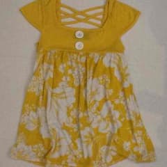 キャミ 黄色 花柄 夏 クロス 背中あきのサムネイル
