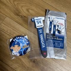 北海道日本ハムファイターズ 山縣秀 缶バッジ ラバーコードホルダーのサムネイル