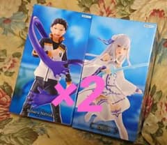 GiGO限定　リゼロ　エミリア陣営　エミリア　スバル　フィギュア