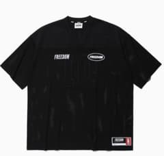 【新品未使用】FREEDOM メッシュ　ラグビーシャツ ブラック