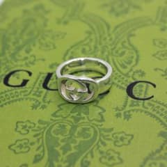 美品 GUCCI グッチ インターロッキング シルバー リング 指輪 13号