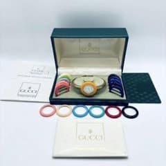 動作品 グッチ チェンジベゼル 11/12 クォーツ ベゼル17個 レア 希少
