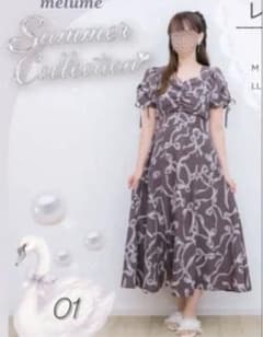 しまむら×maki melume メルミー リボン柄ワンピースのサムネイル
