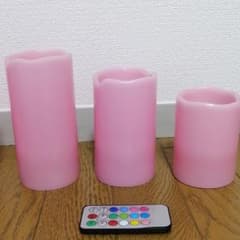 LEDキャンドルライト　大中小3個セット×2 計6本　リモコン付【防災にも】のサムネイル