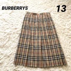 バーバリー【13号】プリーツロングスカート ミモレ丈 ノバチェック