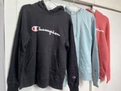 Champion パーカー 3点セット ピンクブラックブルー(1部色落ちあり)のサムネイル