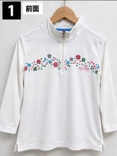 HUITIEME ハーフジップ 花柄 トップス ホワイト LL「No.05」のサムネイル